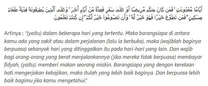 QS Al-Baqoroh Ayat 184
