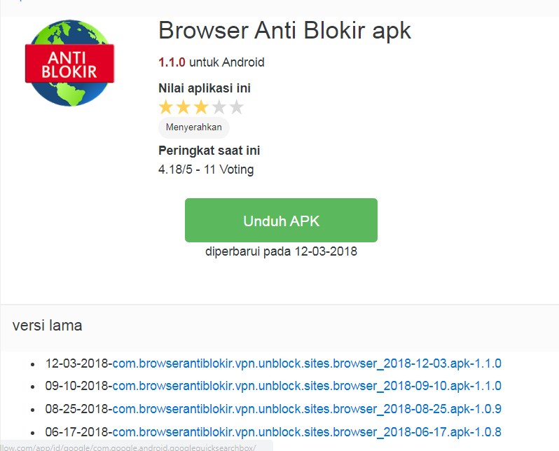 Cara Download Browser Anti Blokir Versi Lama di Apkfollow