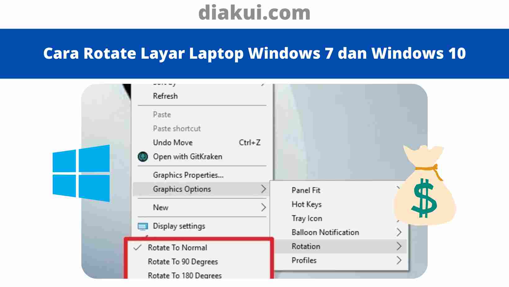 Cara Rotate Layar Laptop Windows 7 dan Windows 10