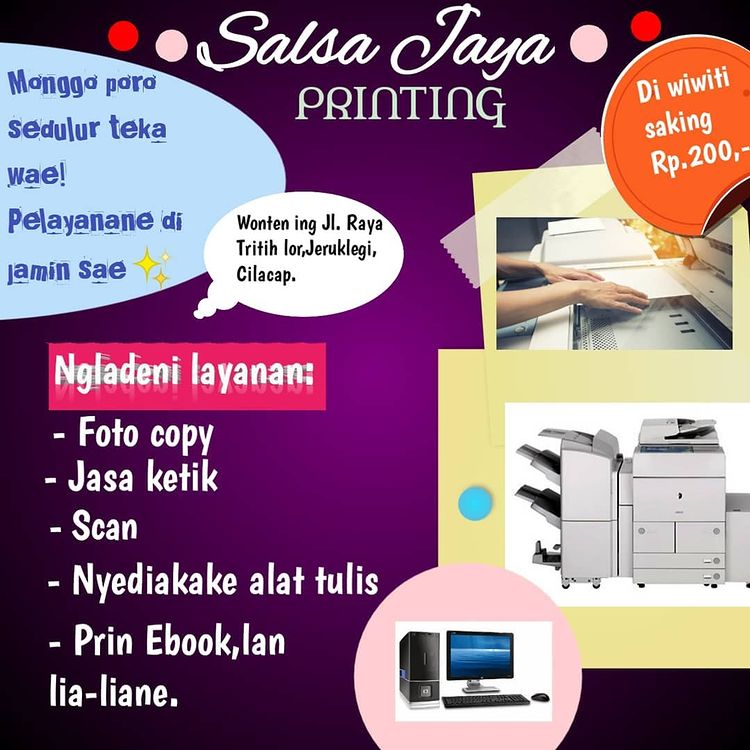 Iklan Jasa Print Bahasa Jawa